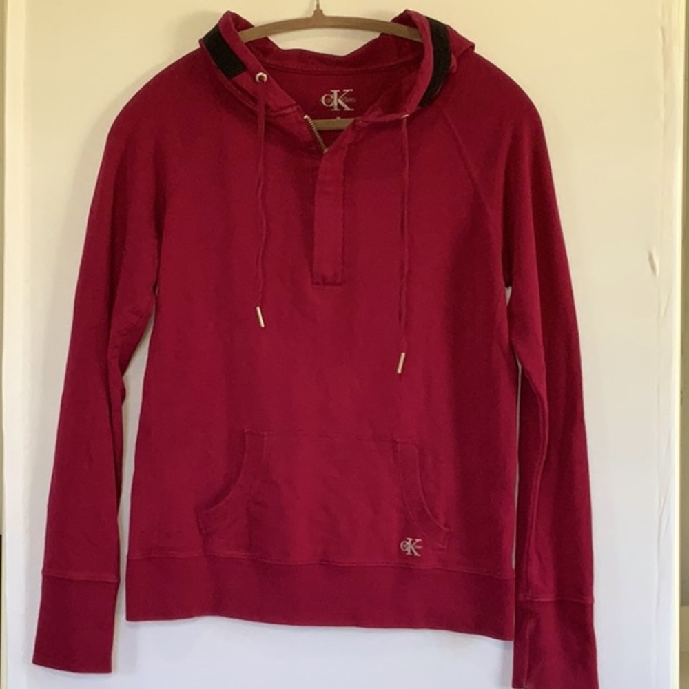 Calvin Klein Maroon 1/4 zip hoodie 1E-0008 - Picture 7 of 7